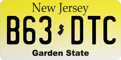 NJ license plate B63DTC