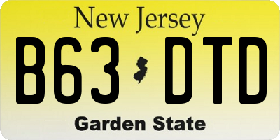 NJ license plate B63DTD