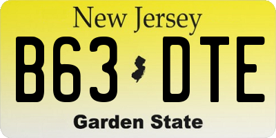 NJ license plate B63DTE
