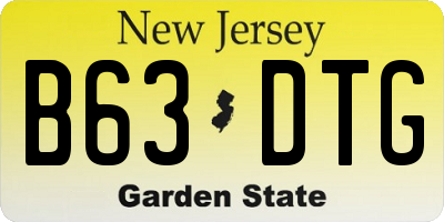 NJ license plate B63DTG