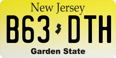 NJ license plate B63DTH