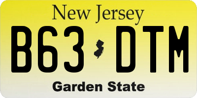 NJ license plate B63DTM