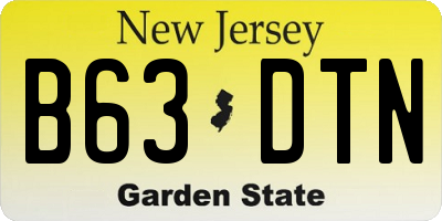 NJ license plate B63DTN