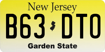 NJ license plate B63DTO