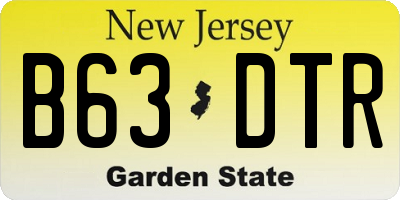 NJ license plate B63DTR