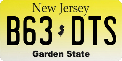NJ license plate B63DTS