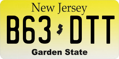 NJ license plate B63DTT