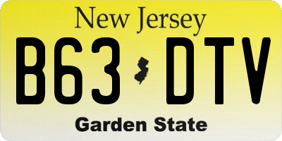 NJ license plate B63DTV