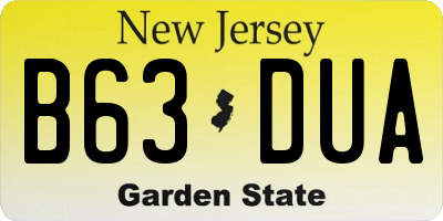 NJ license plate B63DUA