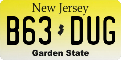NJ license plate B63DUG