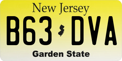 NJ license plate B63DVA