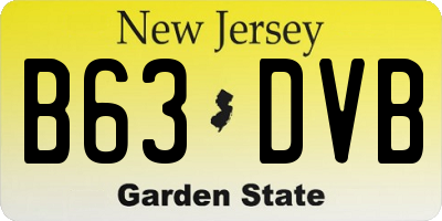 NJ license plate B63DVB