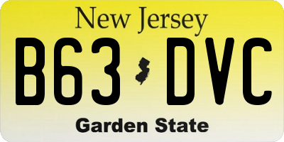 NJ license plate B63DVC