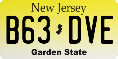 NJ license plate B63DVE