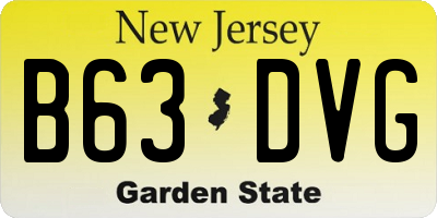 NJ license plate B63DVG