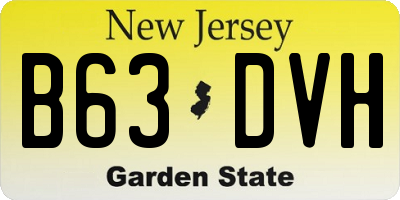 NJ license plate B63DVH