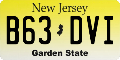 NJ license plate B63DVI