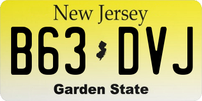 NJ license plate B63DVJ