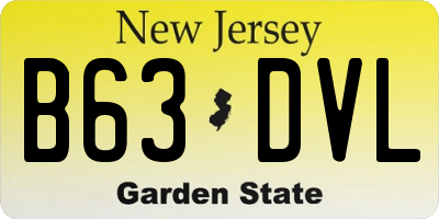 NJ license plate B63DVL