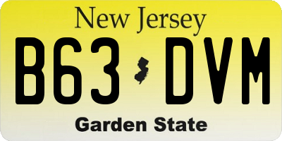 NJ license plate B63DVM