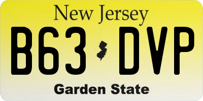 NJ license plate B63DVP