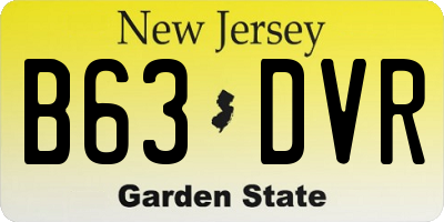 NJ license plate B63DVR