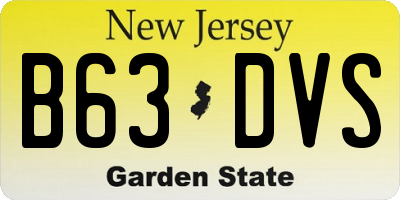 NJ license plate B63DVS