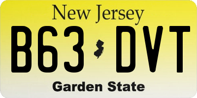 NJ license plate B63DVT