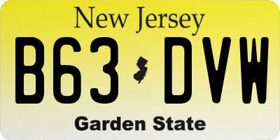 NJ license plate B63DVW