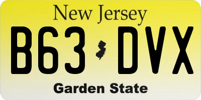 NJ license plate B63DVX