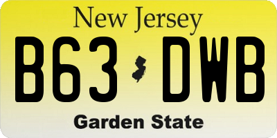 NJ license plate B63DWB