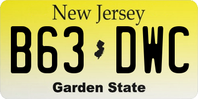 NJ license plate B63DWC