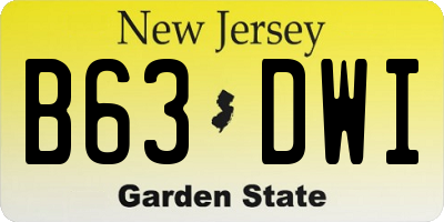 NJ license plate B63DWI