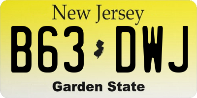 NJ license plate B63DWJ