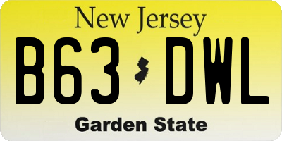 NJ license plate B63DWL