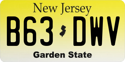 NJ license plate B63DWV