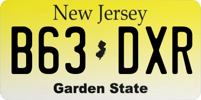 NJ license plate B63DXR