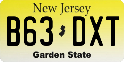 NJ license plate B63DXT