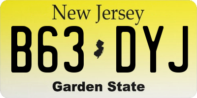 NJ license plate B63DYJ