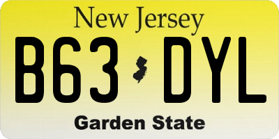 NJ license plate B63DYL
