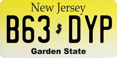 NJ license plate B63DYP