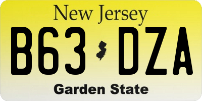 NJ license plate B63DZA