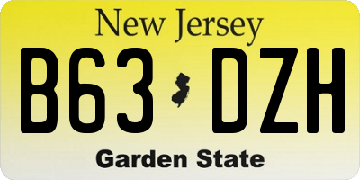 NJ license plate B63DZH