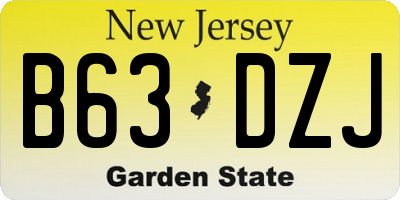 NJ license plate B63DZJ
