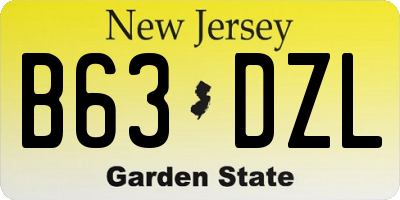 NJ license plate B63DZL