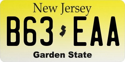 NJ license plate B63EAA