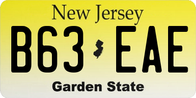 NJ license plate B63EAE