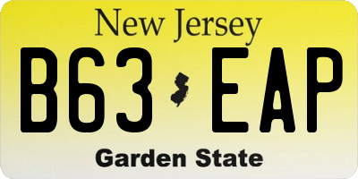 NJ license plate B63EAP