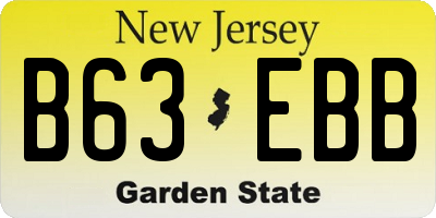 NJ license plate B63EBB