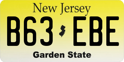 NJ license plate B63EBE